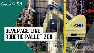 Beverage Line Robotic Palletizer System | Alligator Automations