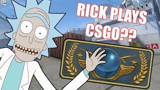 RICK FROM RICK AND MORTY PLAYS CSGO??(Global Elite)