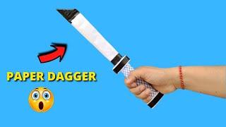 DIY - How to make DAGGER with a scabbard from A4 paper