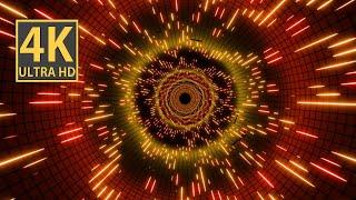 Abstract Background Video 4k  Red Golden VJ LOOP NEON Party Metallic Tunnel Light Motion Graphics