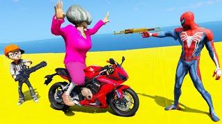 Scary Teacher 3D - Spiderman vs Miss'T - Spiderman's motorbike and car have been stolen