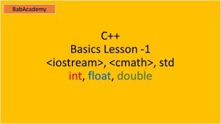 C++ introduction - lesson 1