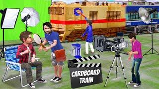 Locomotive Train With Cardboard Cinema Set Green Mat Shooting Hindi Kahaniya Hindi Moral Stories