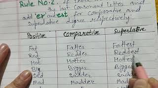 5 RULES FOR DEGREE OF COMPARISON - REGULAR AND IRREGULAR ADJECTIVES