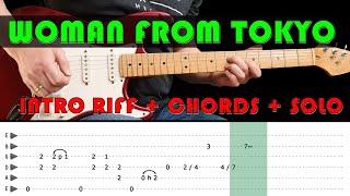 WOMAN FROM TOKYO - Intro Riff + verse chords + solo with tabs (fast & slow) - Deep Purple