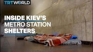 Ukrainians seek safety in Kiev metro station