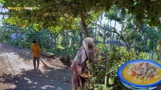 suasana desa, masak oblok oblok tempe kesukaan suami, super nikmat, masakan desa