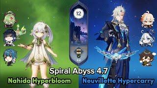 Neuvillette Hypercarry & Nahida Hyperbloom | Genshin Impact Spiral Abyss 4.7