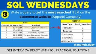 Complex SQL to find most searched ITEM | Convert Comma Separated Values(CSV)into rows|#SQLWednesdays