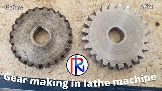 Gear making in lathe machine