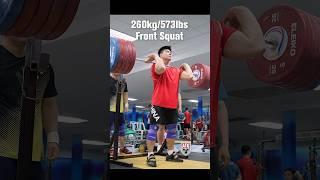 Liu Huanhua (102kg) 260kg / 573lbs Front Squat Session ft. Tian Tao Heart Attack! #weightlifting