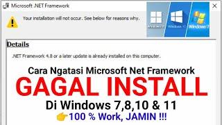 CARA MENGATASI NET FRAMEWORK GAGAL INSTAL DI WINDOWS 7/8/10/11 - NOT SUPPORTED - 100% JAMIN BERHASIL