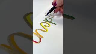 Fancy chrome pen rainbow calligraphy close-up | Life of Colour pens