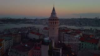 Istanbul drone panorama- Galata, Sultanahmet, Bosphorus