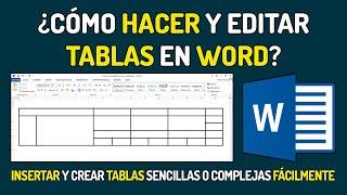 Hacer TABLAS en WORD ️ Cómo Insertar y Editar una Tabla o Cuadros 