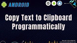 Android Copy Text to Clipboard Programmatically. JAVA - KOTLIN Code