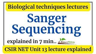 Sanger sequencing method in Hindi | Sanger sequencing animation in Hindi