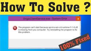 Fix Origin Error api-ms-win-crt-runtime-l1-1-0.dll [2020]