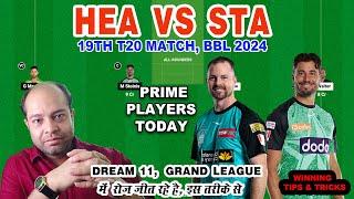 HEA vs STA Dream11 Analysis, HEA vs STA Dream11 Prediction, Brisbane Heat vs Melbourne Stars BBL