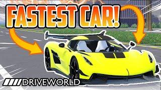 Building The FASTEST CAR POSSIBLE In Drive World!! | Drive World | Roblox