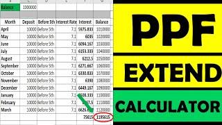 PPF Extend Calculator | Public Provident Fund Calculator | PPF Interest Calculation