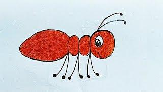 Very Easy And Simple Ant Drawing|How To Draw A Ant For Kids