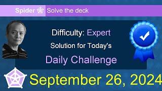 Microsoft Solitaire Collection: Spider - Expert - September 26, 2024