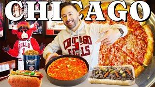 ULTIMATE CHICAGO STREET FOOD MARATHON! DEEP DISH PIZZA, HOT DOGS, ITALIAN BEEFS & MORE!