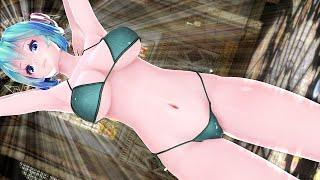 【4K/60FPS ムチムチ×2】[MMD] Hip Sway Dance - 大人ミク ビキニ  Adult Miku Bikini Thick Body