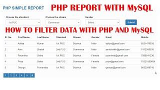 How to create reports based on various conditions with drop downs using PHP MySQL & Bootstrap