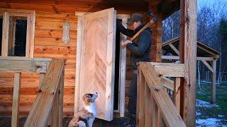 Making an Insulated Door for My Off Grid Log Cabin, Painting Wooden Walls Ep.14