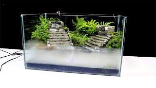 Making a Cliff Aquaterrarium with flowing waterfalls