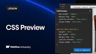 CSS Preview to view and copy the code — Webflow UI tutorial