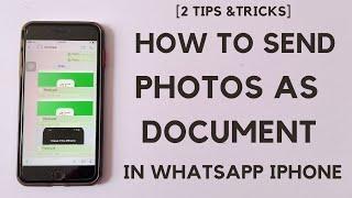 How To Send Photos As Document In Whatsapp iPhone