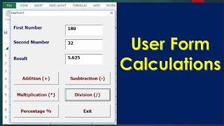 Userform Calculations in Excel VBA - Calculator Userform