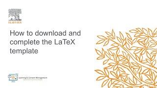 How to download and complete the LaTeX template