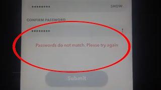 Fix Password do not Match Please try again