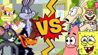 M.U.G.E.N Battles | Bugs Bunny/Daffy Duck/Lola Bunny/Tom vs SpongeBob/Patrick/Sandy Cheeks/Rocko