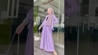 Ootd Hijab Warna Ungu  #ootd #hijab #shorts #outfit