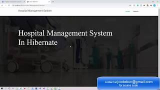 Hospital Management System project in Hibernate