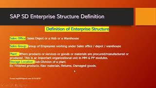 SAP SD Enterprise Structure Definition and Assignment