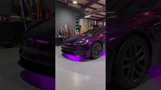 Check out this Midnight Rider  TESLA with a custom hand made grill lighting and more! #viral #cars