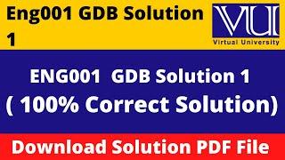 eng001 gdb solution 2023|| Download File in  PDF