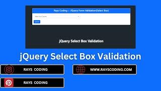 jQuery Select Box Validation || Dropdown Validation In jQuery