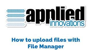 How to upload files with File Manager