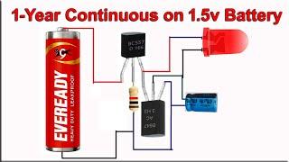 1.5v to Led Flasher Circuit, 1 Year Led Flasher Circuit from 1.5v Battery, DIY Led Flasher Circuit