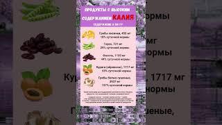 В каких продуктах содержится КАЛИЙ .. полезно знать