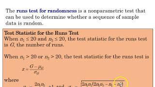 11.5 Nonparametric Statistics: The RunsTest