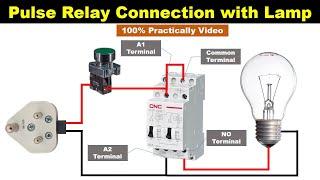 Pulse Relay Connection  to Turn ON/OFF Load by using only Single Push Button @TheElectricalGuy