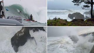 A look at incredible videos from dangerous surf that battered NorCal coast